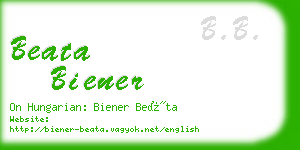 beata biener business card